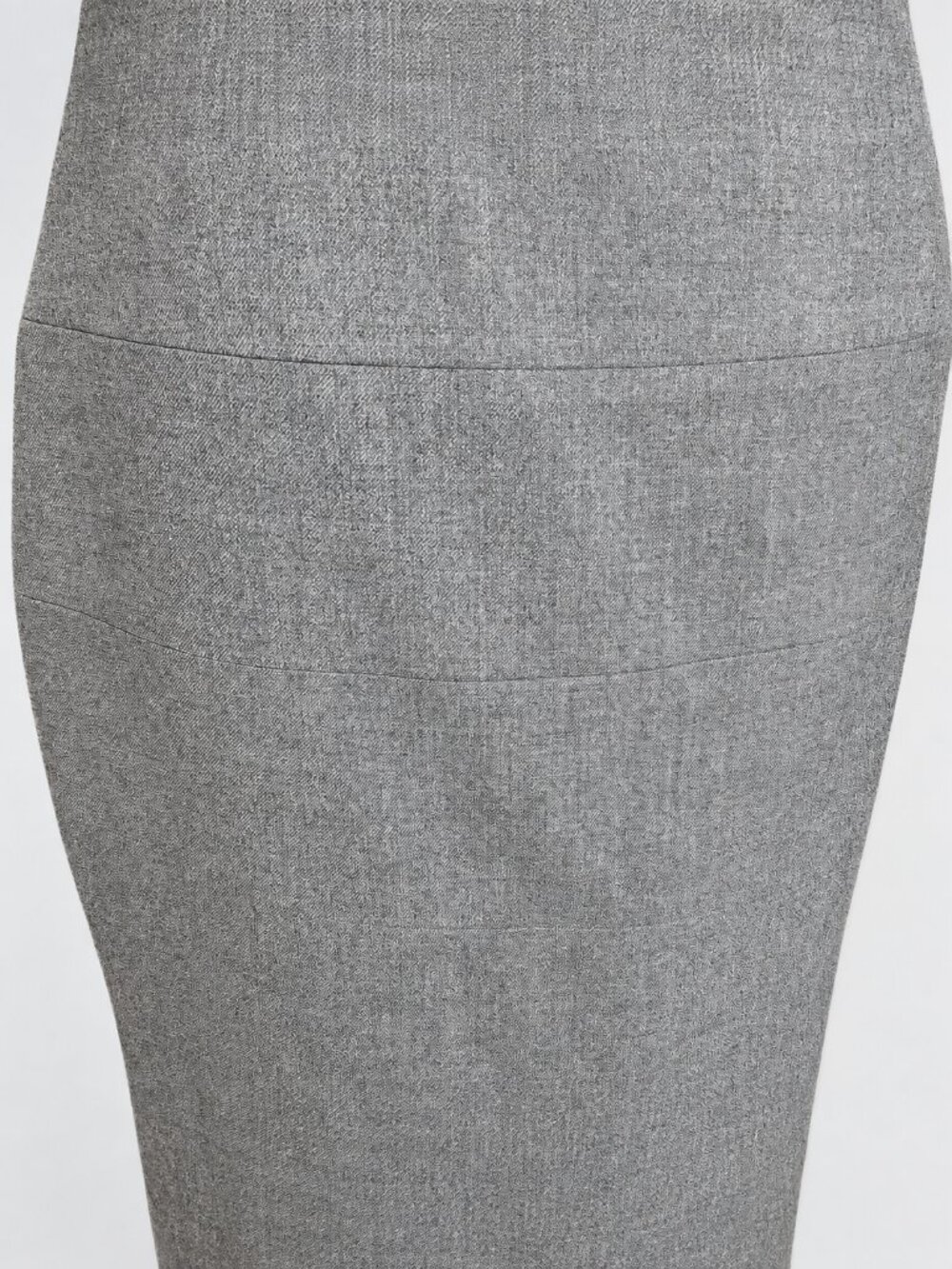 Escada Gray Wool Blend Pencil Skirt Size 38 | Draped Bow Back Detail - Picture 6 of 7